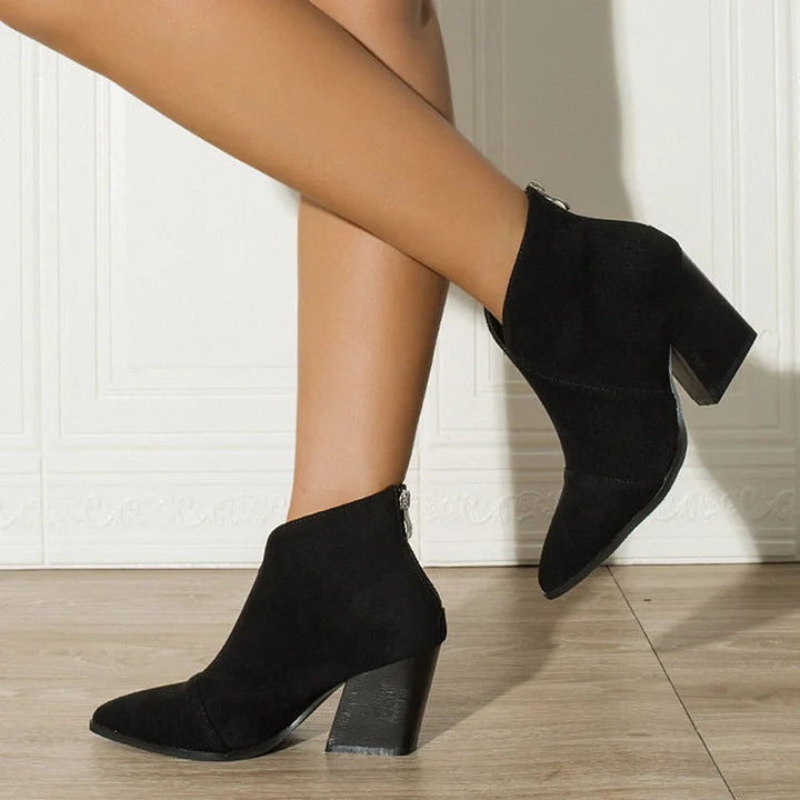 HARPER & JUNE | POINTED ANKLE BOOT WITH SUEDE EFFECT