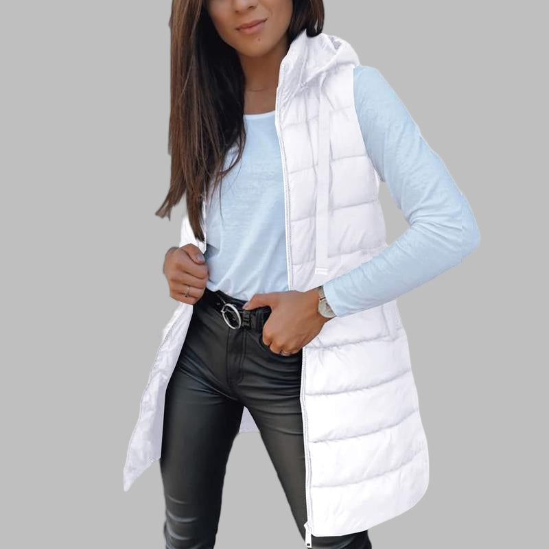 NORTHLINE STUDIO | Casual Sleeveless Hood Long Puffer Vest