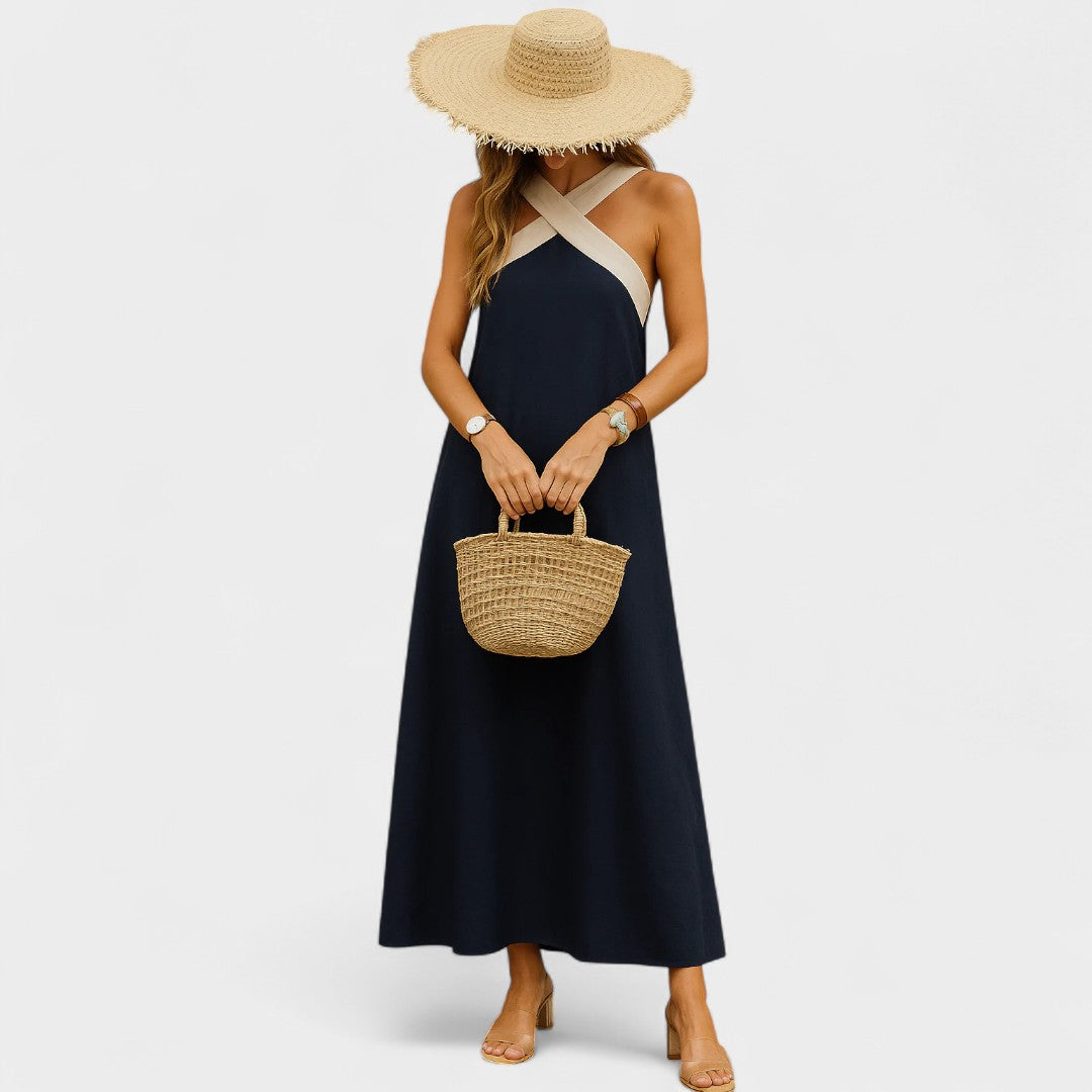 RENEE | CROSS-STRAP MAXI DRESS
