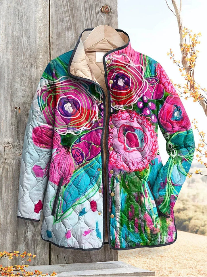 NORTHLINE STUDIO | ARTISTIC FLORAL QUILTED JACKET