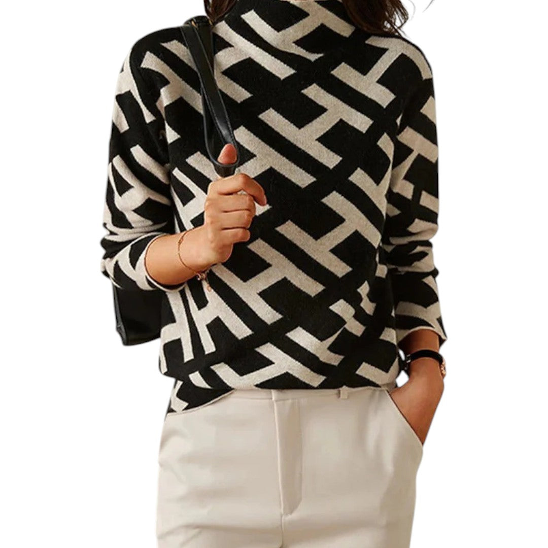 NORTHLINE STUDIO | GEOMETRIC PATTERN KNIT SWEATER