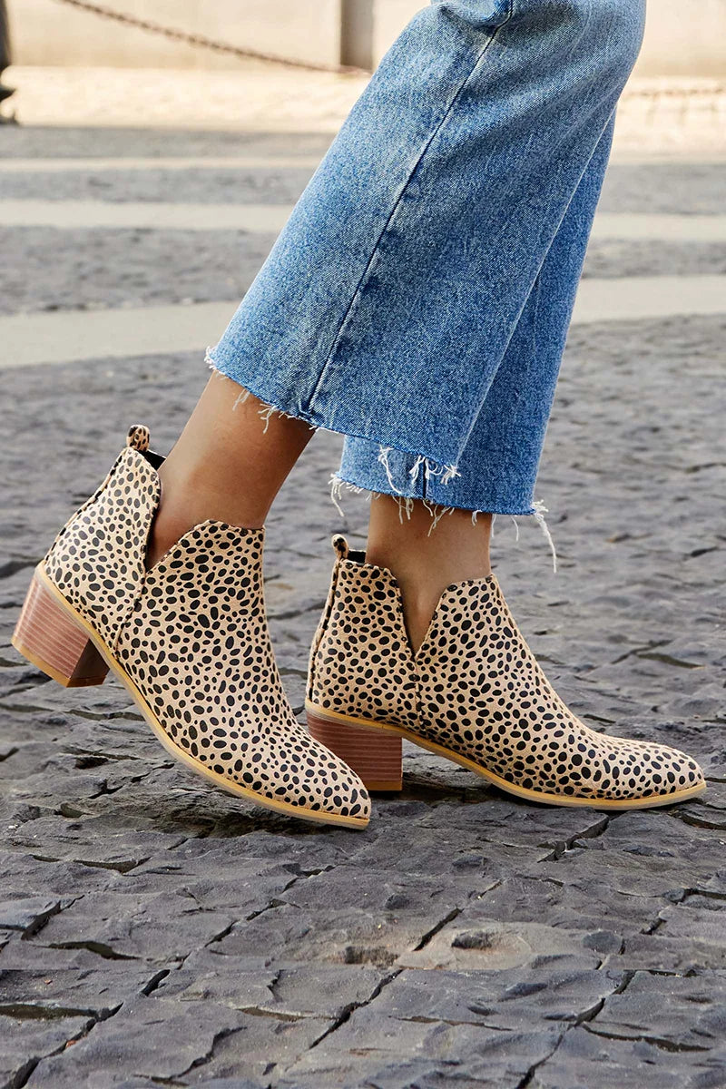 HARPER & JUNE | PRINTED ANKLE BOOTS