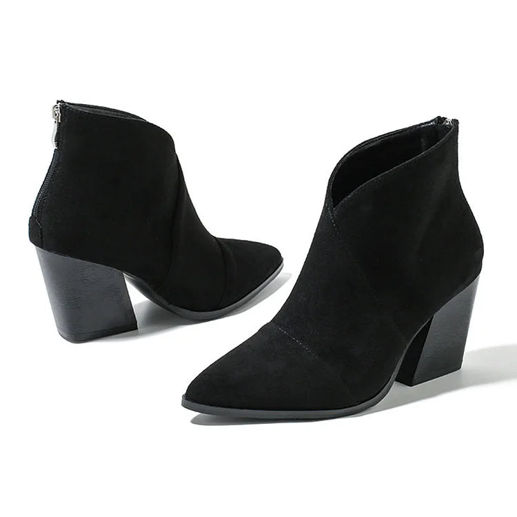 HARPER & JUNE | POINTED ANKLE BOOT WITH SUEDE EFFECT