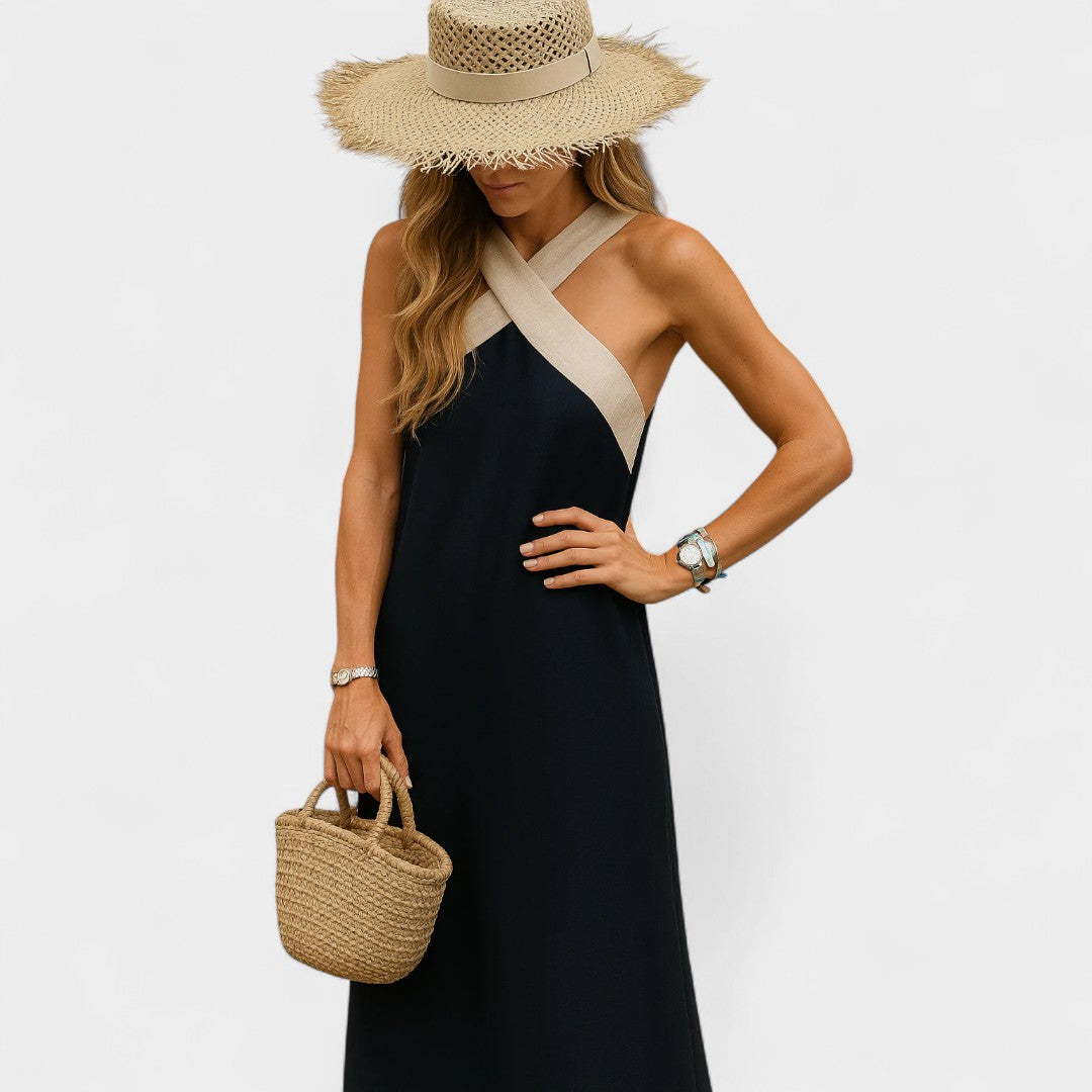 RENEE | CROSS-STRAP MAXI DRESS