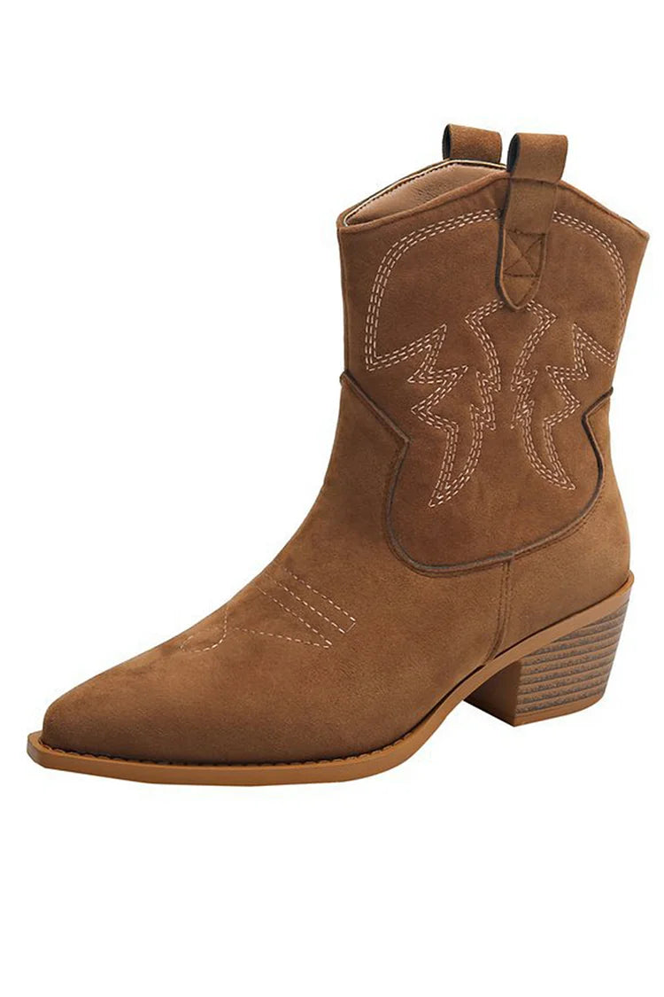 HARPER & JUNE | POINTED WESTERN ANKLE BOOT
