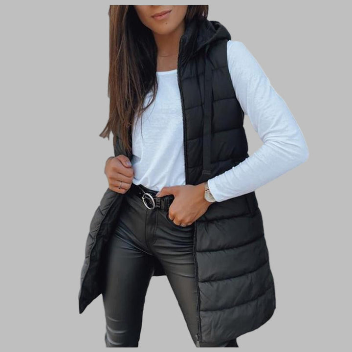 NORTHLINE STUDIO | Casual Sleeveless Hood Long Puffer Vest