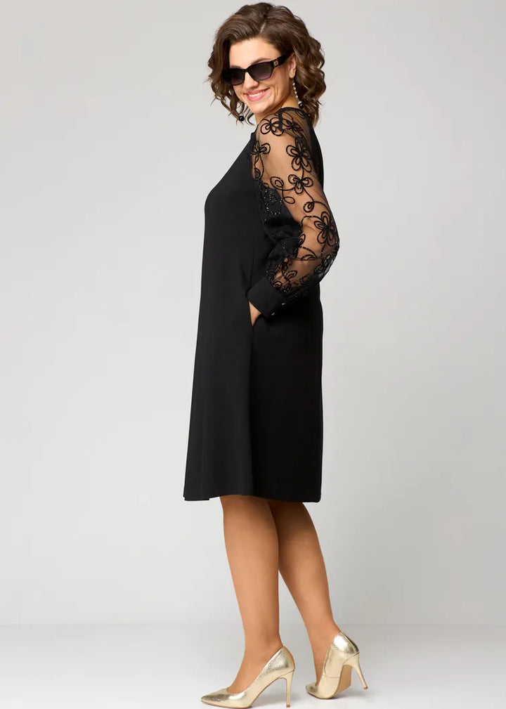 Bernice | Sheer Sleeve A-Line Dress
