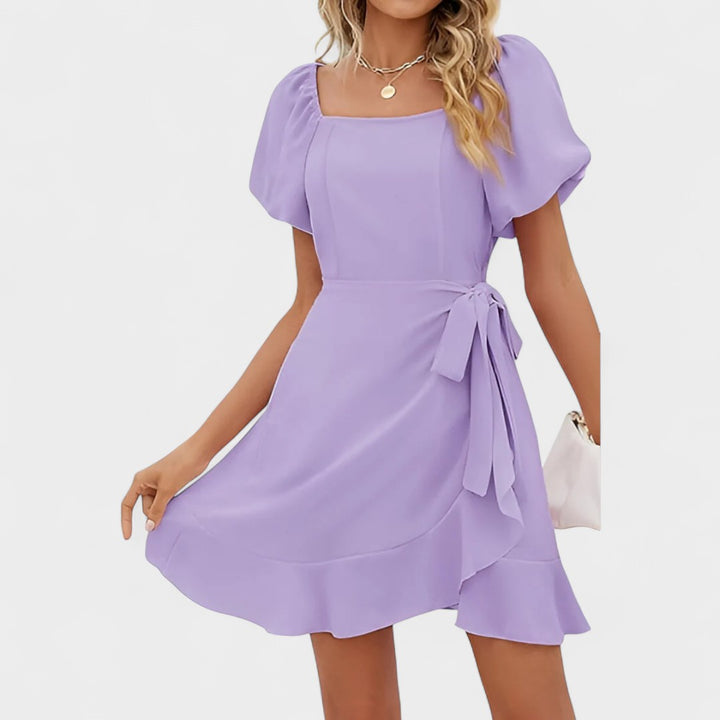 LILIA | PUFF SLEEVE WRAP DRESS