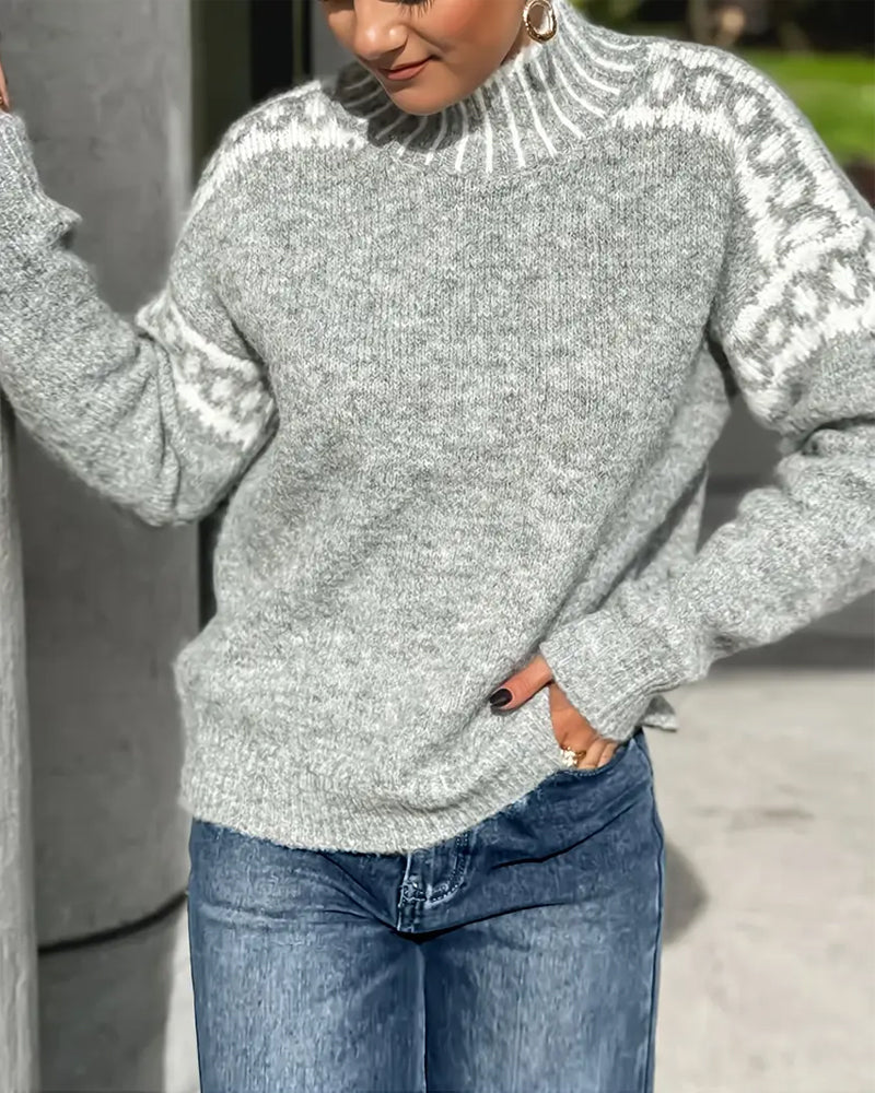 NORTHLINE STUDIO | NORDIC KNIT MOCK NECK SWEATER