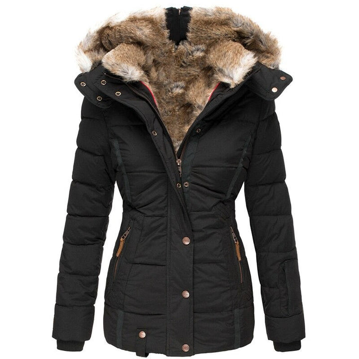 Womens Winter Coat - Warm Down Puffer Jacket with Faux Fur Hood