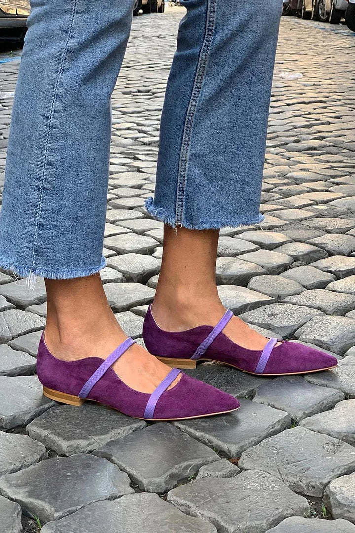 HARPER & JUNE | PURPLE STRAP FLATS