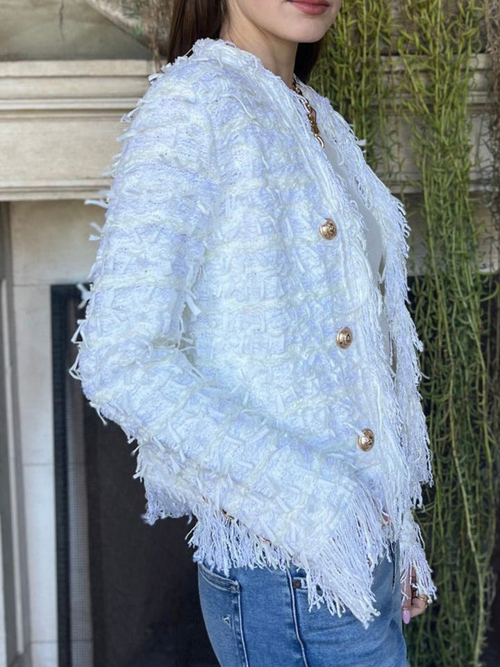 NORTHLINE STUDIO | TEXTURED FRINGE BLAZER JACKET