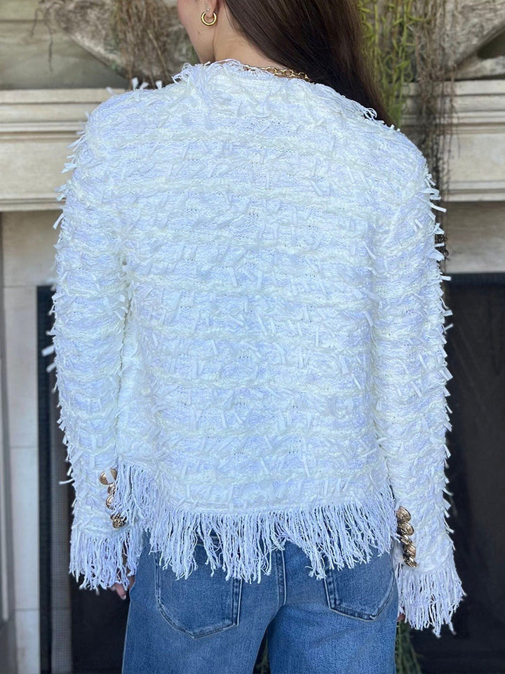 NORTHLINE STUDIO | TEXTURED FRINGE BLAZER JACKET
