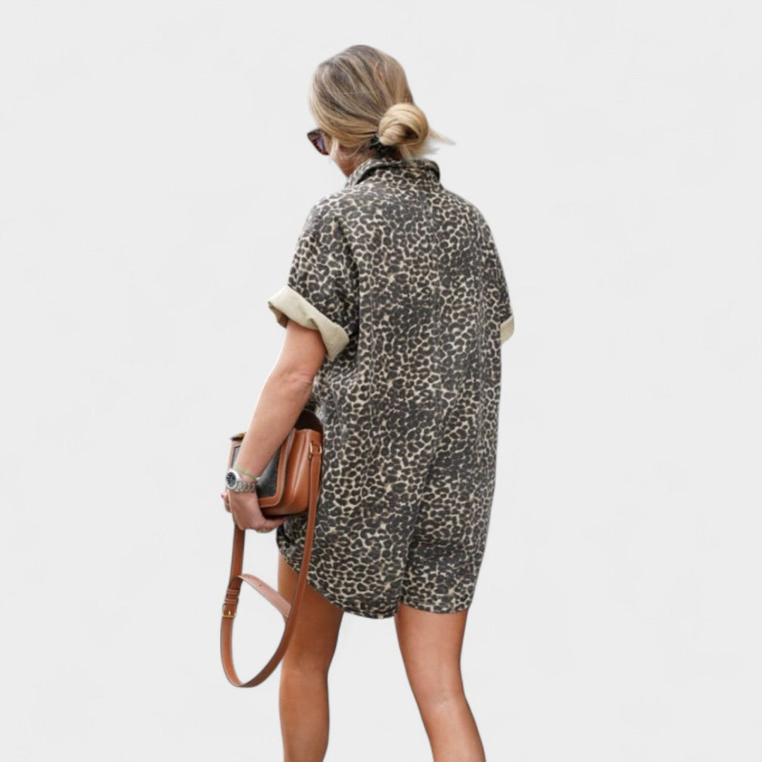 ZARA | PRINTED BUTTON-UP ROMPER