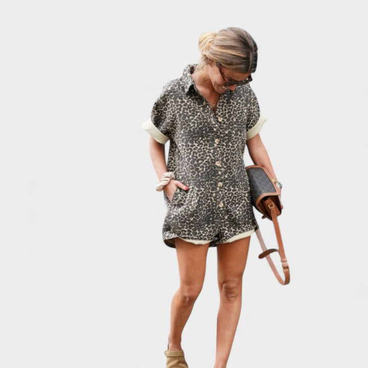 ZARA | PRINTED BUTTON-UP ROMPER