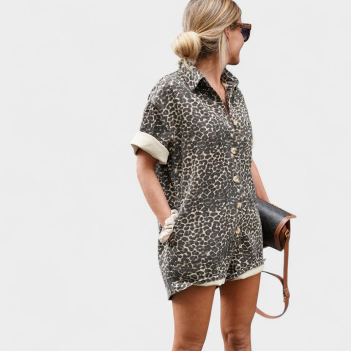 ZARA | PRINTED BUTTON-UP ROMPER