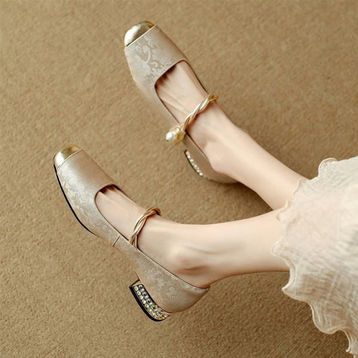 NORTHLINE STUDIO | PEARL STRAP EMBELLISHED FLATS