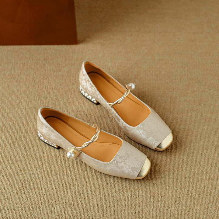 NORTHLINE STUDIO | PEARL STRAP EMBELLISHED FLATS