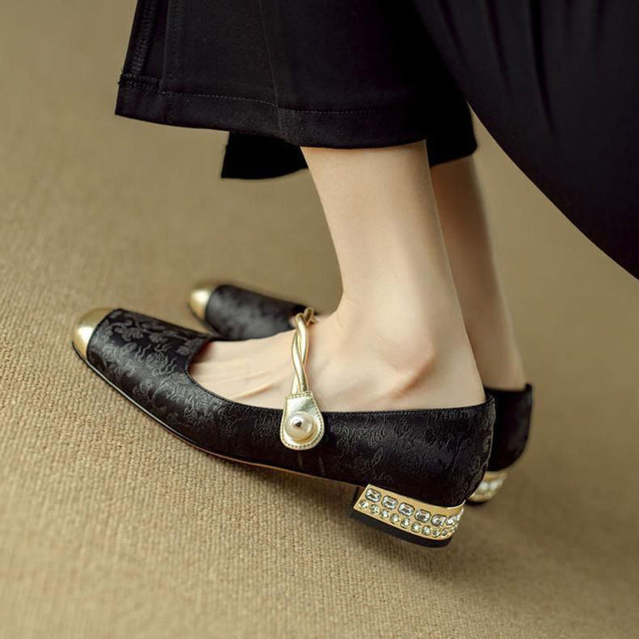 NORTHLINE STUDIO | PEARL STRAP EMBELLISHED FLATS