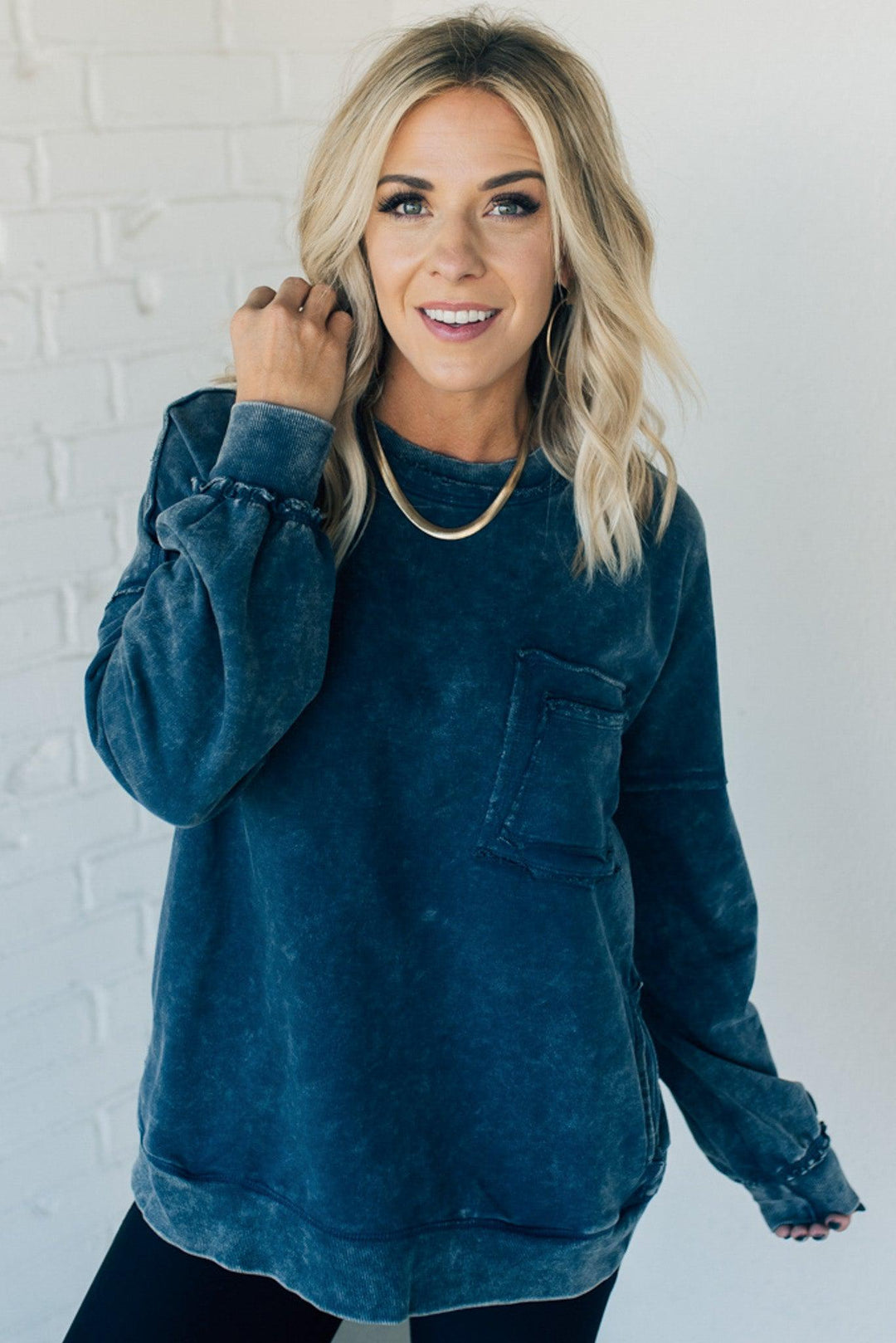 NORTHLINE STUDIO | Cozy French Terry Acid Wash Pullover