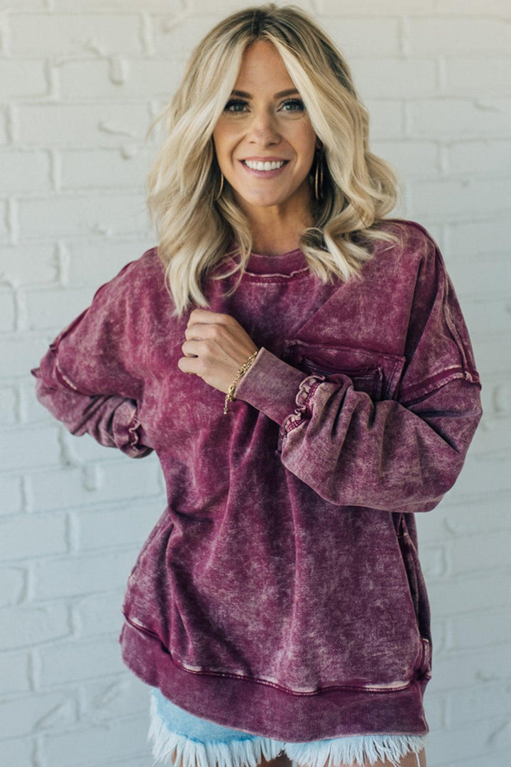 NORTHLINE STUDIO | Cozy French Terry Acid Wash Pullover