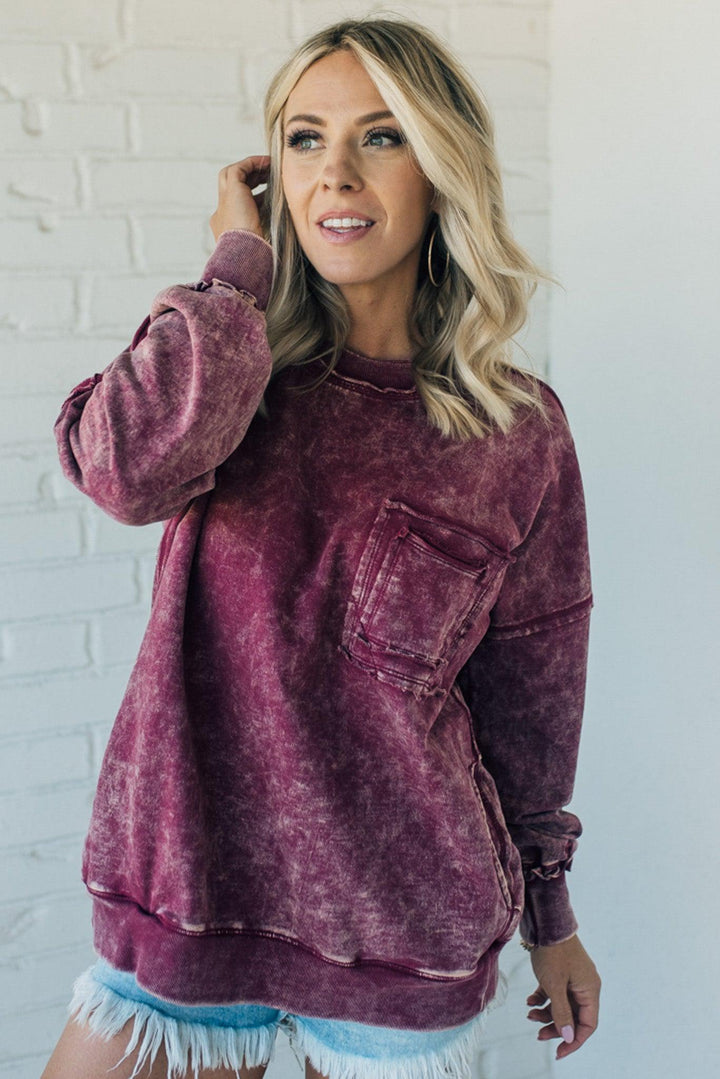 NORTHLINE STUDIO | Cozy French Terry Acid Wash Pullover