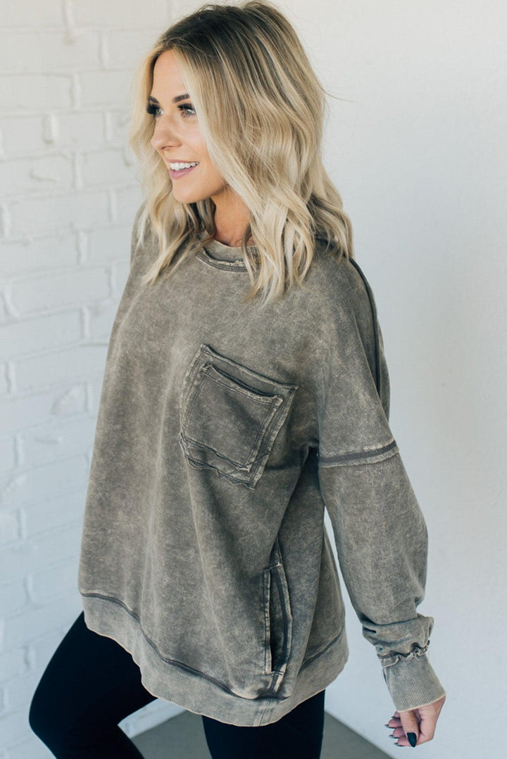 NORTHLINE STUDIO | Cozy French Terry Acid Wash Pullover