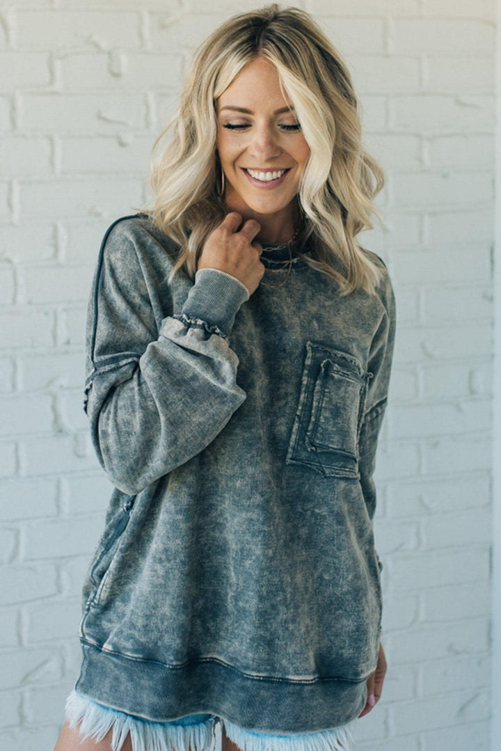 NORTHLINE STUDIO | Cozy French Terry Acid Wash Pullover
