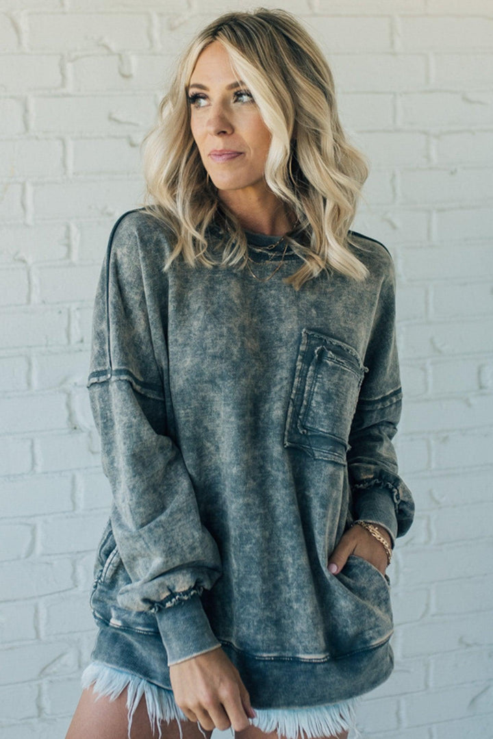 NORTHLINE STUDIO | Cozy French Terry Acid Wash Pullover