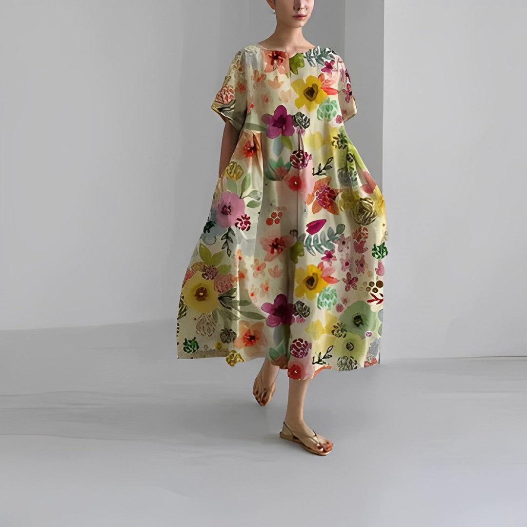 WILLOW | ARTISAN FLOWER MAXI DRESS