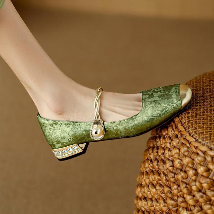 NORTHLINE STUDIO | PEARL STRAP EMBELLISHED FLATS