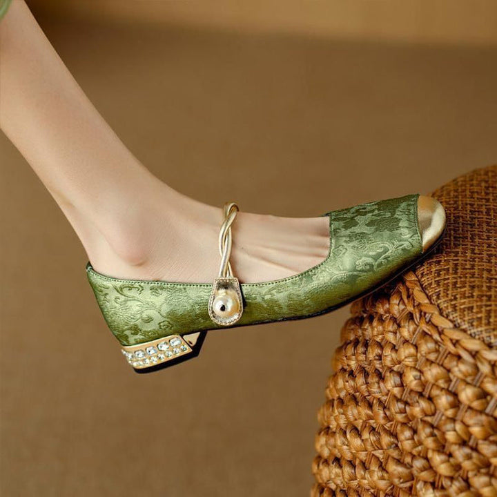 NORTHLINE STUDIO | PEARL STRAP EMBELLISHED FLATS