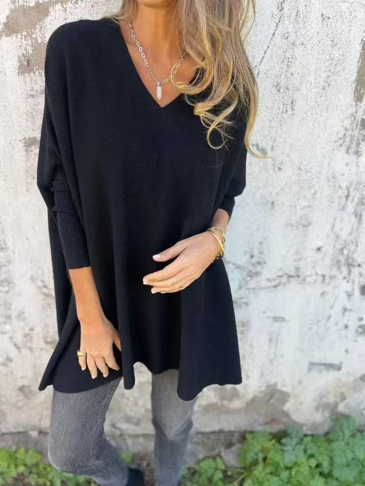 NORTHLINE STUDIO | Relaxed V-Neck Knit Tunic