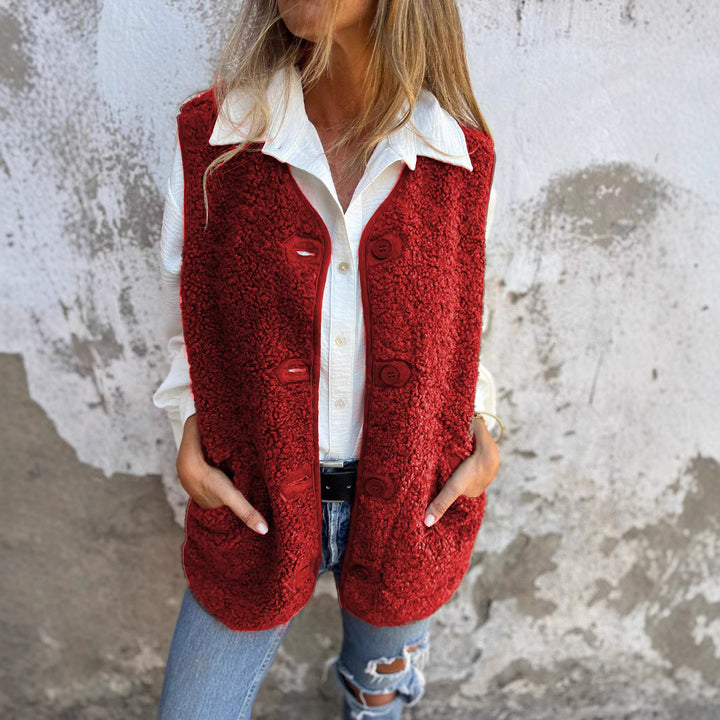 NORTHLINE STUDIO | COZY SHERPA BUTTON VEST