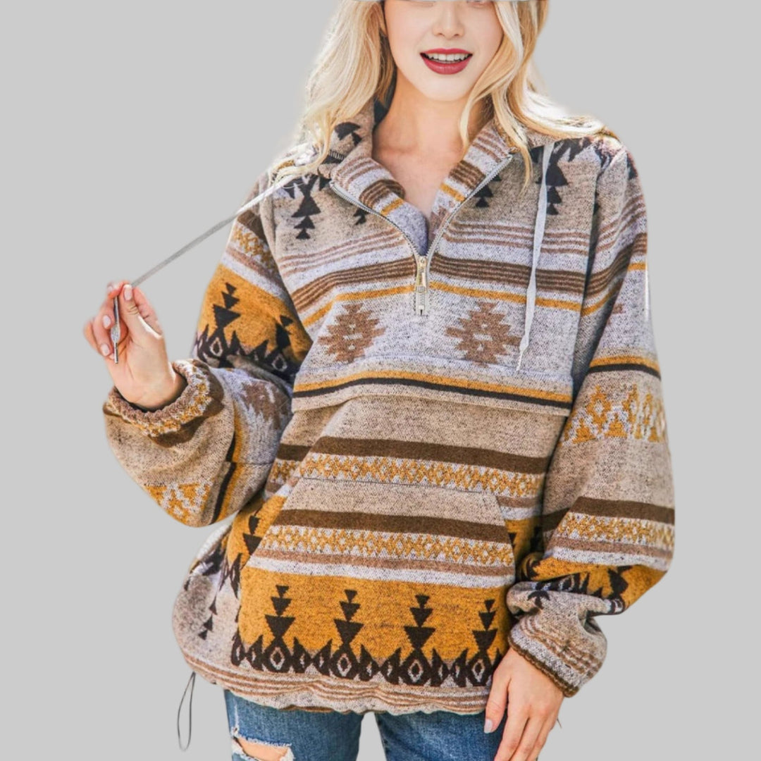 NORTHLINE STUDIO | Comfy Oversized Zip Up Long Sleeve Hoodie Sweatshirt