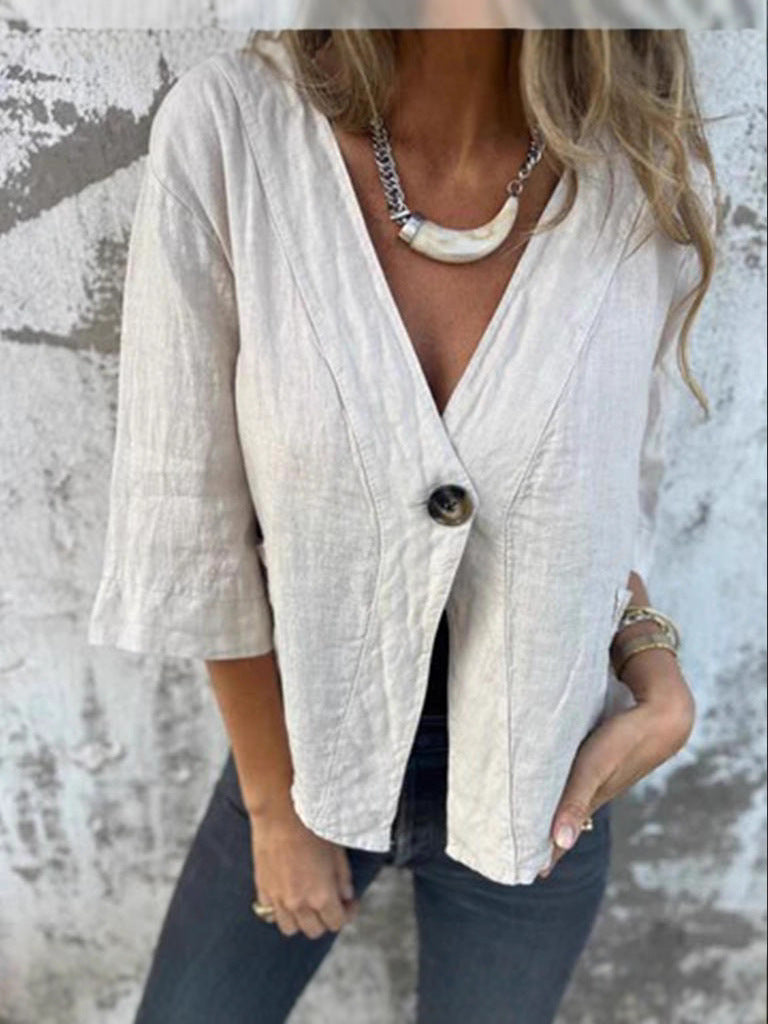 NORTHLINE STUDIO | RELAXED SINGLE-BUTTON BLOUSE
