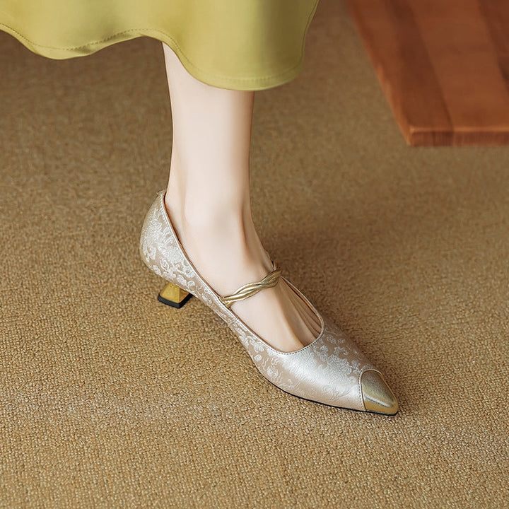 NORTHLINE STUDIO | PEARL-STRAP SCULPTED HEELS