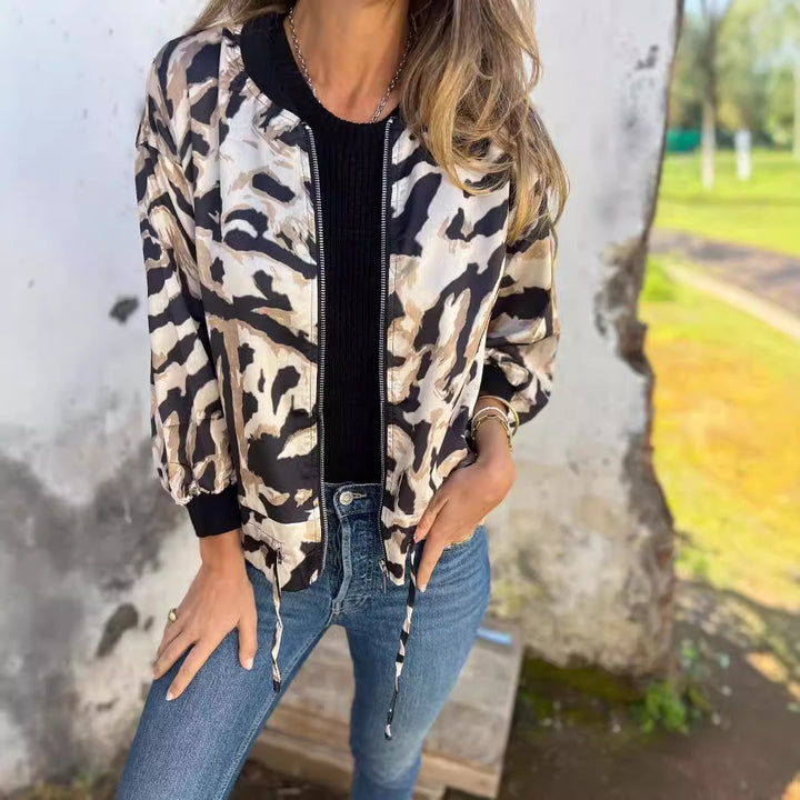 NORTHLINE STUDIO | ANIMAL PRINT BOMBER JACKET