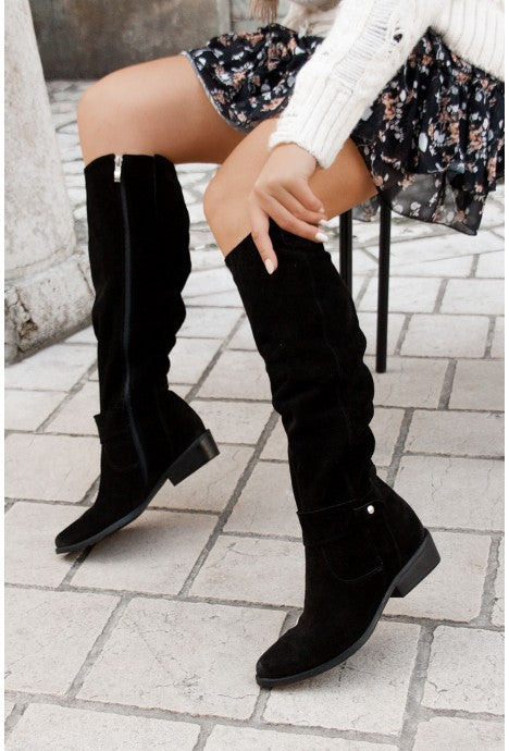 NORTHLINE STUDIO | RELAXED SUEDE KNEE-HIGH BOOTS