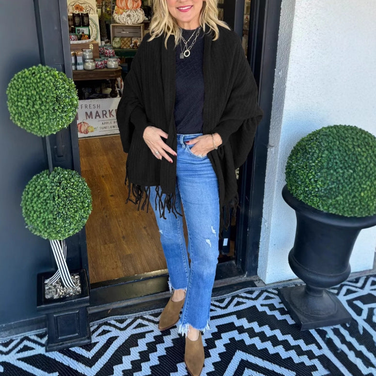 NORTHLINE STUDIO | Cozy Fringe Knit Cardigan