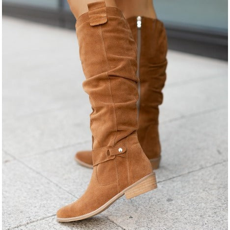 NORTHLINE STUDIO | RELAXED SUEDE KNEE-HIGH BOOTS