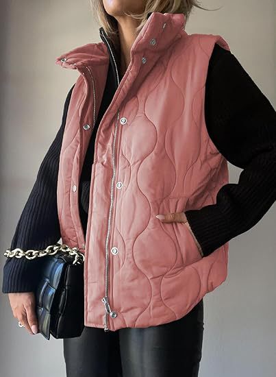 NORTHLINE STUDIO | Classic Puffer Button Zip Up Collared Vest