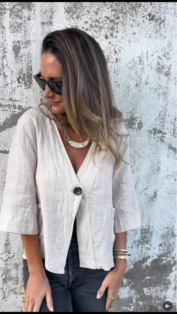 NORTHLINE STUDIO | RELAXED SINGLE-BUTTON BLOUSE