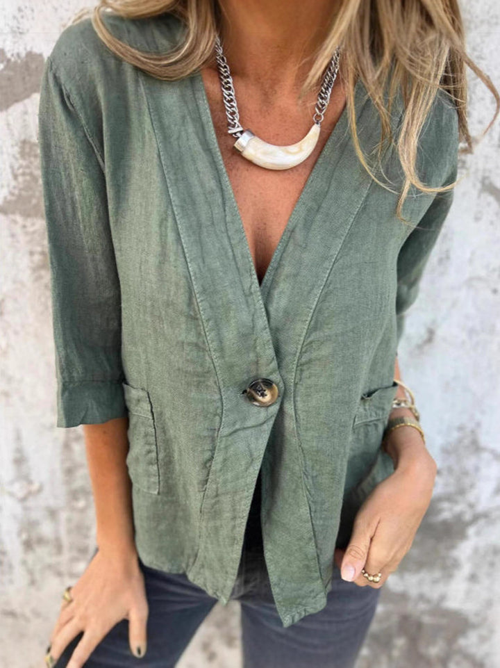 NORTHLINE STUDIO | RELAXED SINGLE-BUTTON BLOUSE