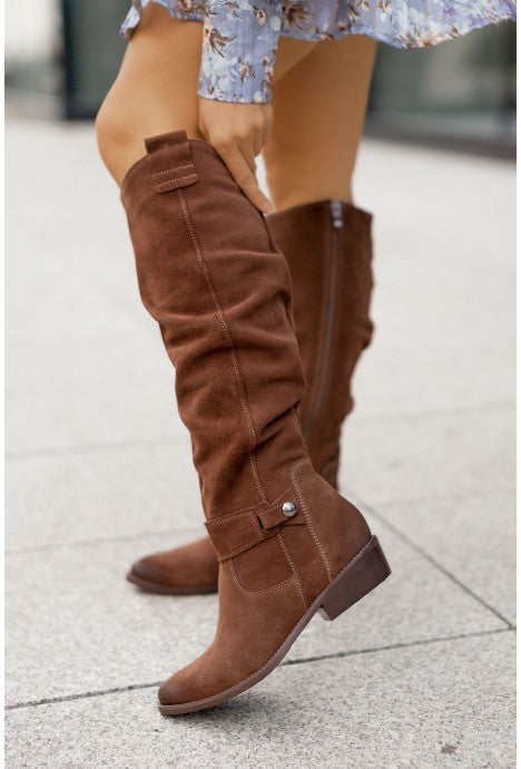NORTHLINE STUDIO | RELAXED SUEDE KNEE-HIGH BOOTS