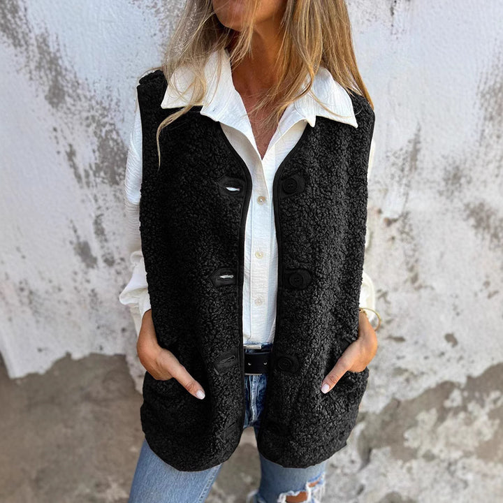 NORTHLINE STUDIO | COZY SHERPA BUTTON VEST