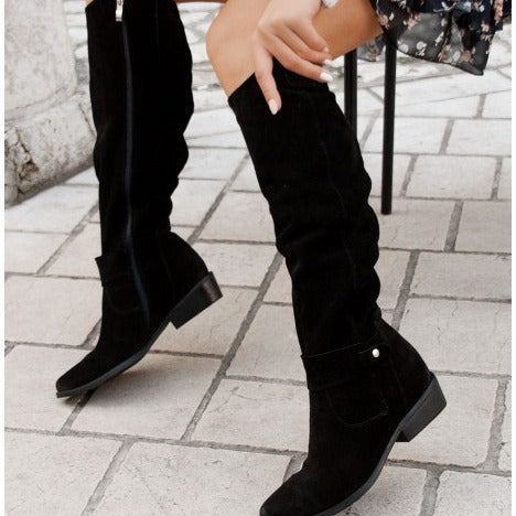 NORTHLINE STUDIO | RELAXED SUEDE KNEE-HIGH BOOTS