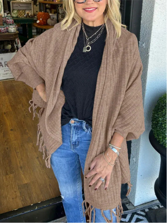 NORTHLINE STUDIO | Cozy Fringe Knit Cardigan