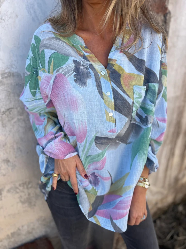 NORTHLINE STUDIO | TROPICAL PRINT BLOUSE