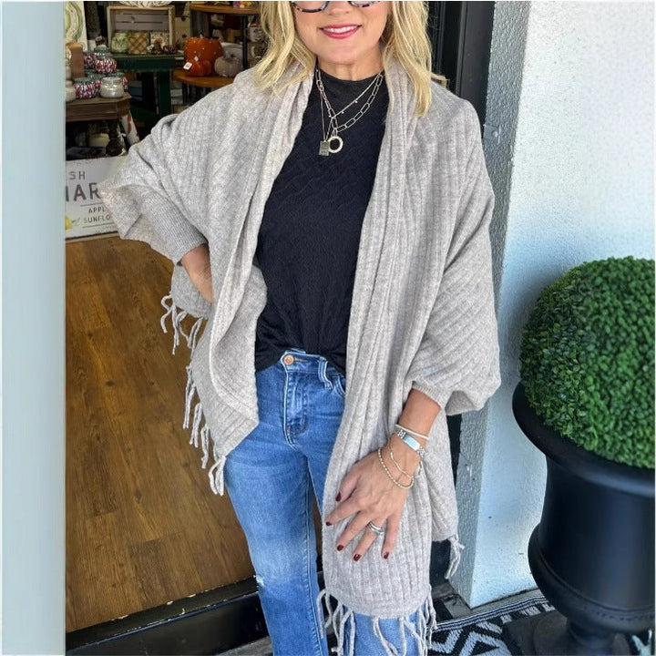 NORTHLINE STUDIO | Cozy Fringe Knit Cardigan